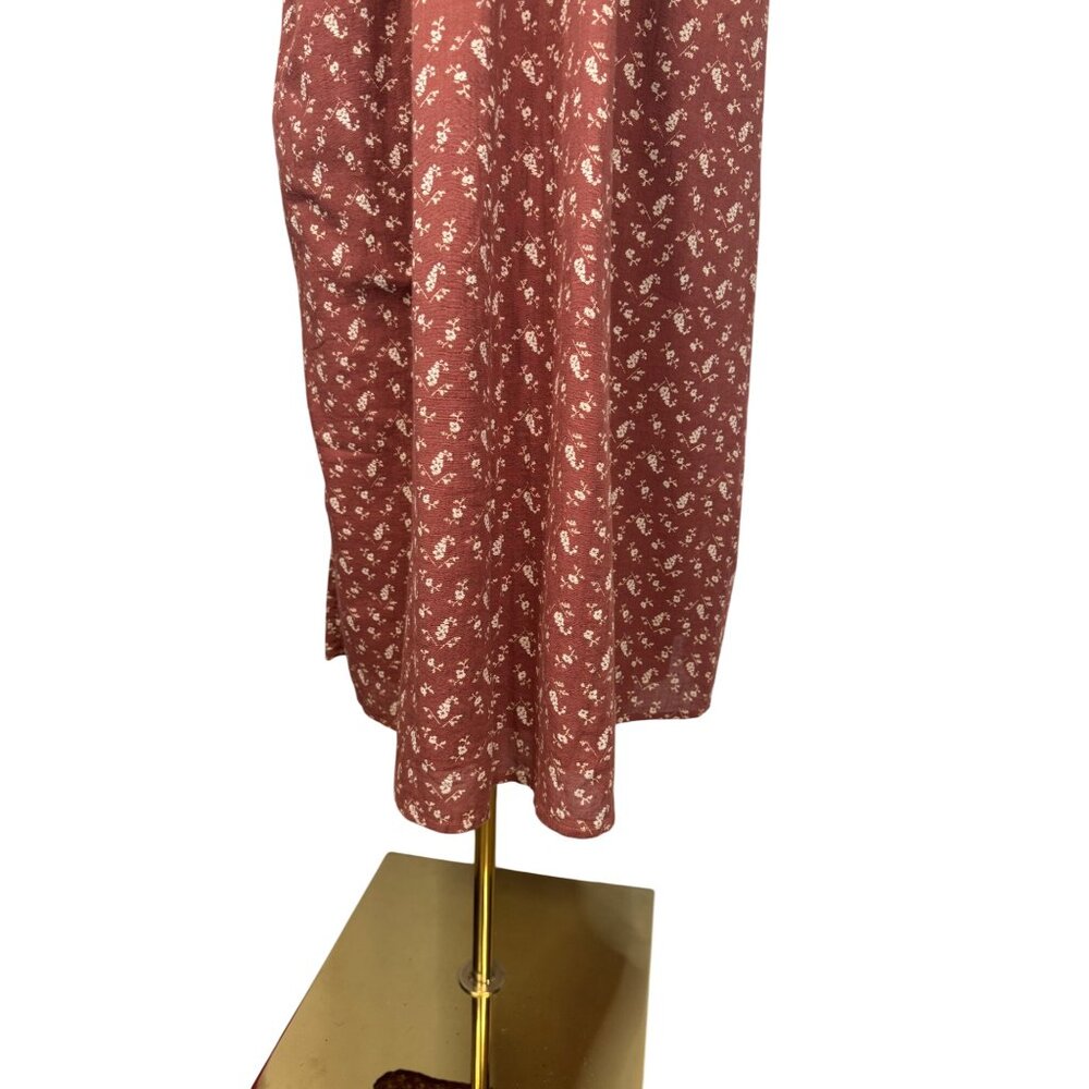 NWT Treasure & Bond L Rust/Mauve Floral Maxi Dress Adjustable Straps Open Back - Picture 11 of 16
